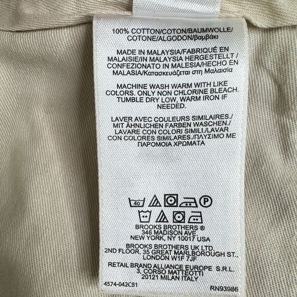 Brooks Brothers Pants Mens 36 x 29 Khaki Elliot Pleated Cuffed Advantage Chinos - Picture 14 of 16